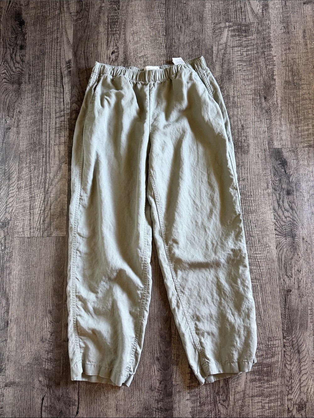 Abercrombie & Fitch Light Olive Elastic Waist Pants